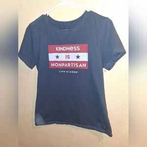 Life is Good Kindness Is Nonpartisan Blue T Shirt S